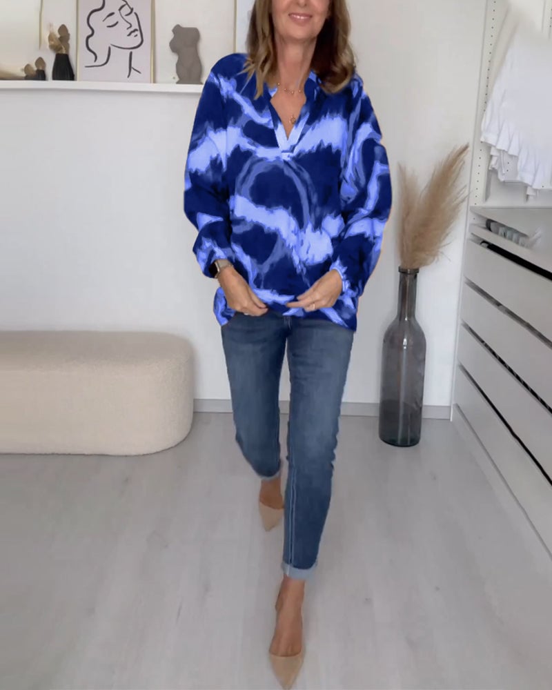 🌷V-neck Printed Casual Top