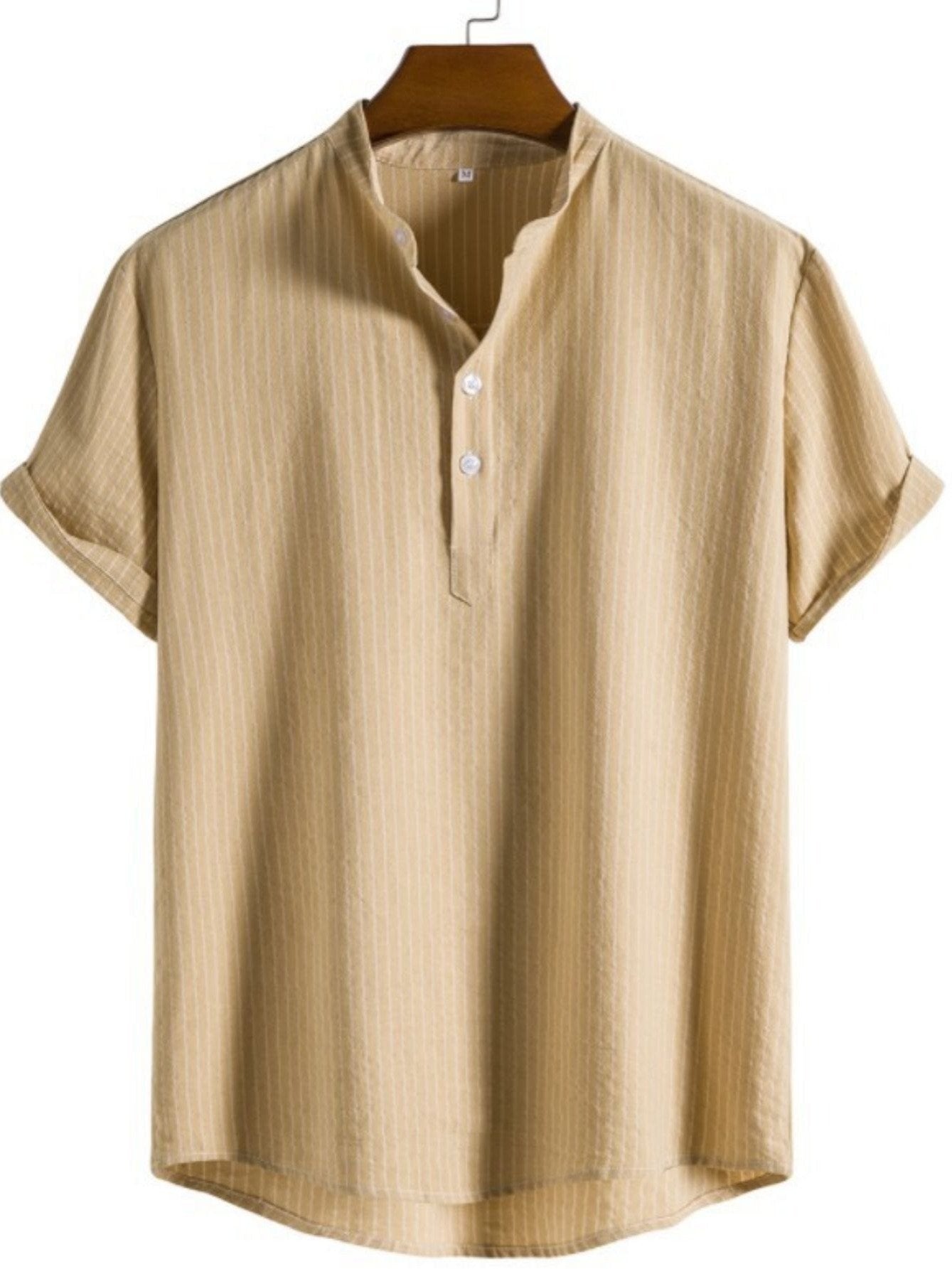 🔥 Men's New Striped Linen Short Sleeve Shirt