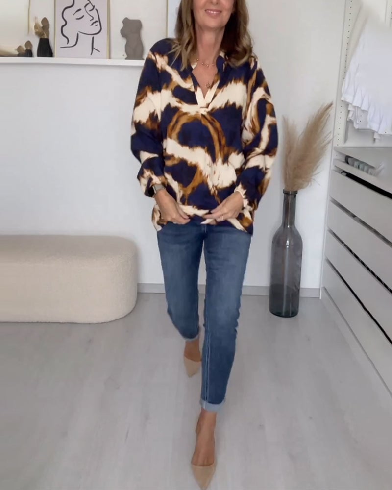 🌷V-neck Printed Casual Top