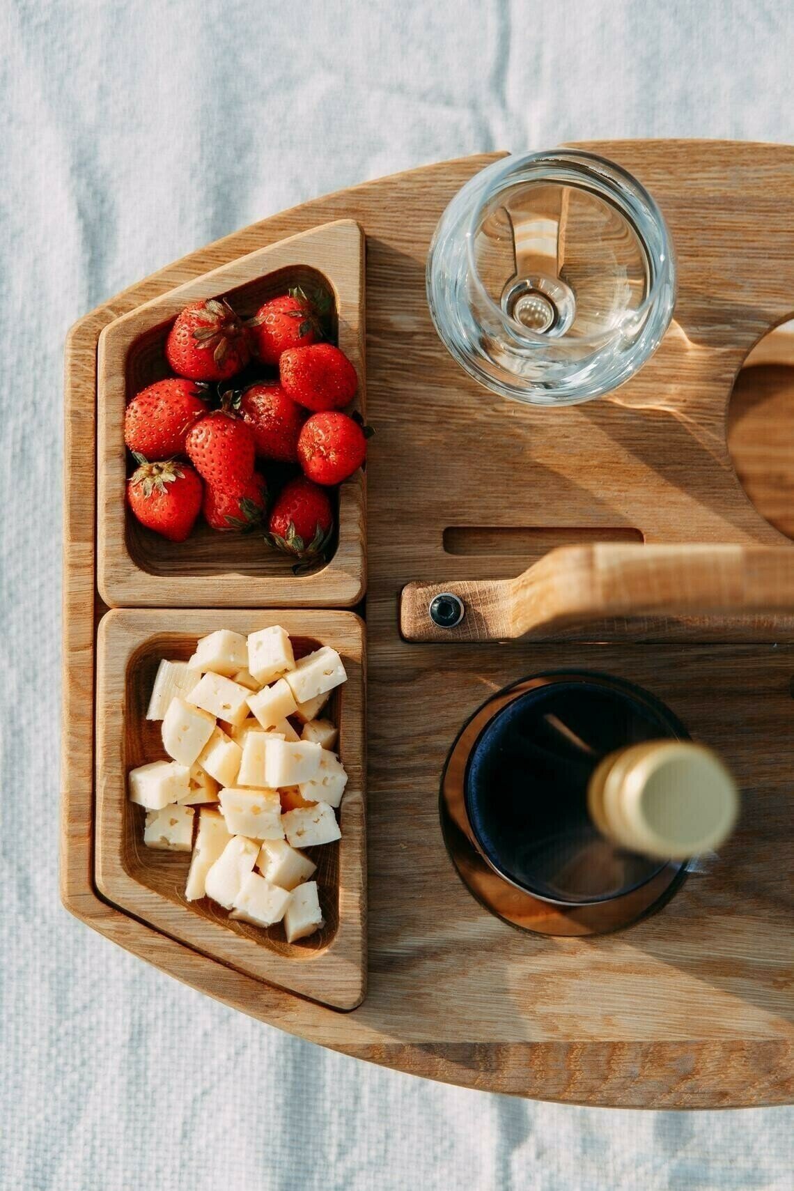 🍷PORTABLE WOODEN OUTDOOR PICNIC WINE TABLE🍷