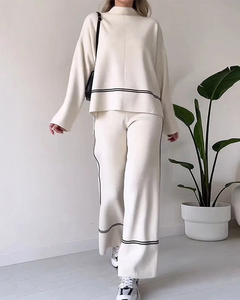 Two-pieces Casual Top Loose Trousers Pants Sets