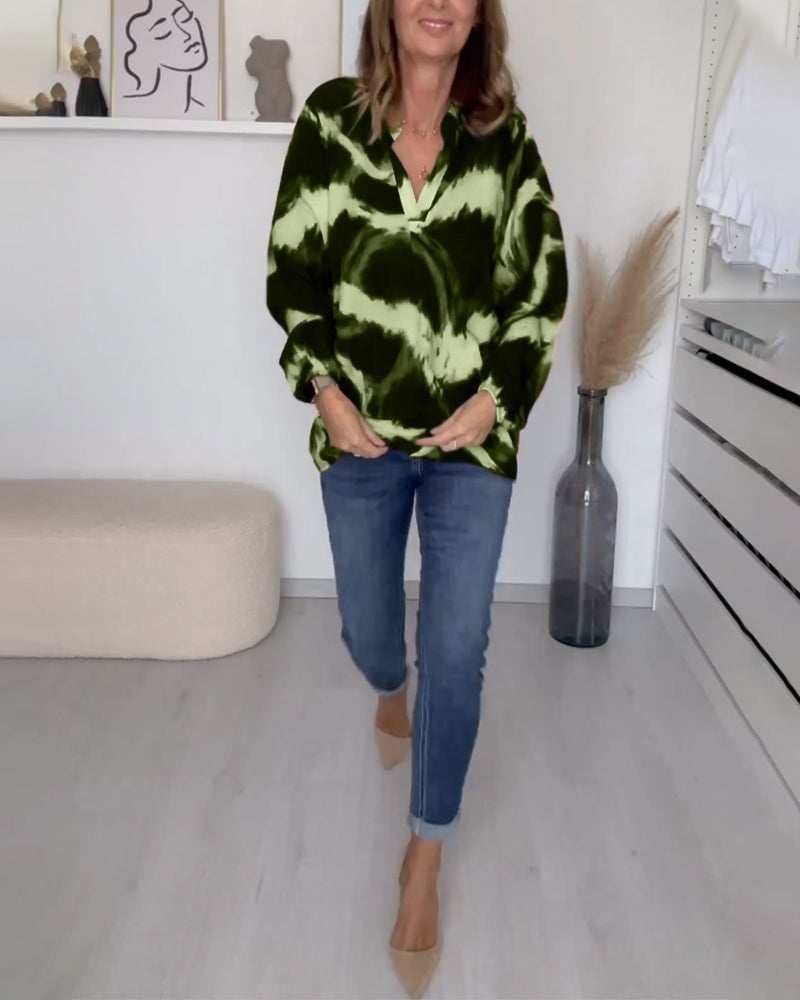 🌷V-neck Printed Casual Top