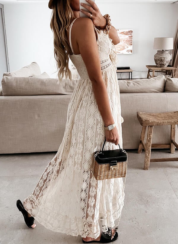 💕V-Neck Lace-Up Strappy Dress💕