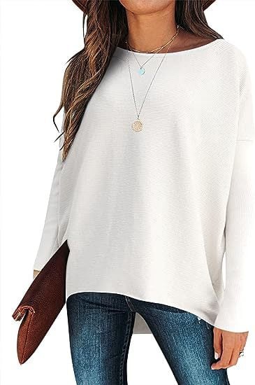 women's Irregular Oversized Dolman Sleeve Knitted Pullover