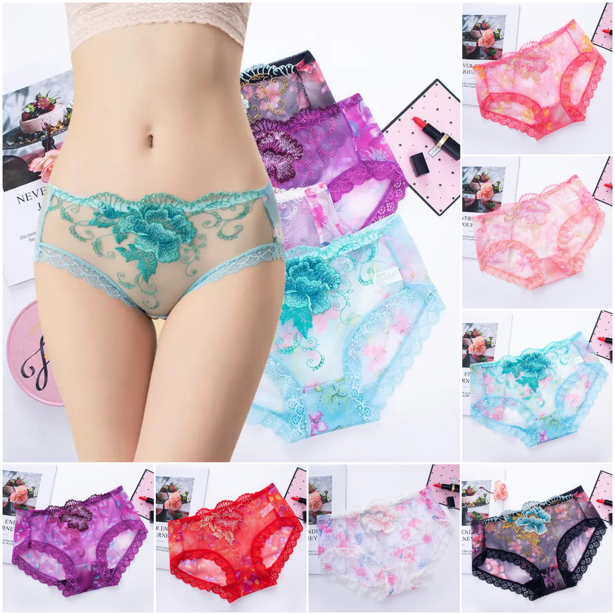 🔥Antibacterial cotton panty with lace embroidery