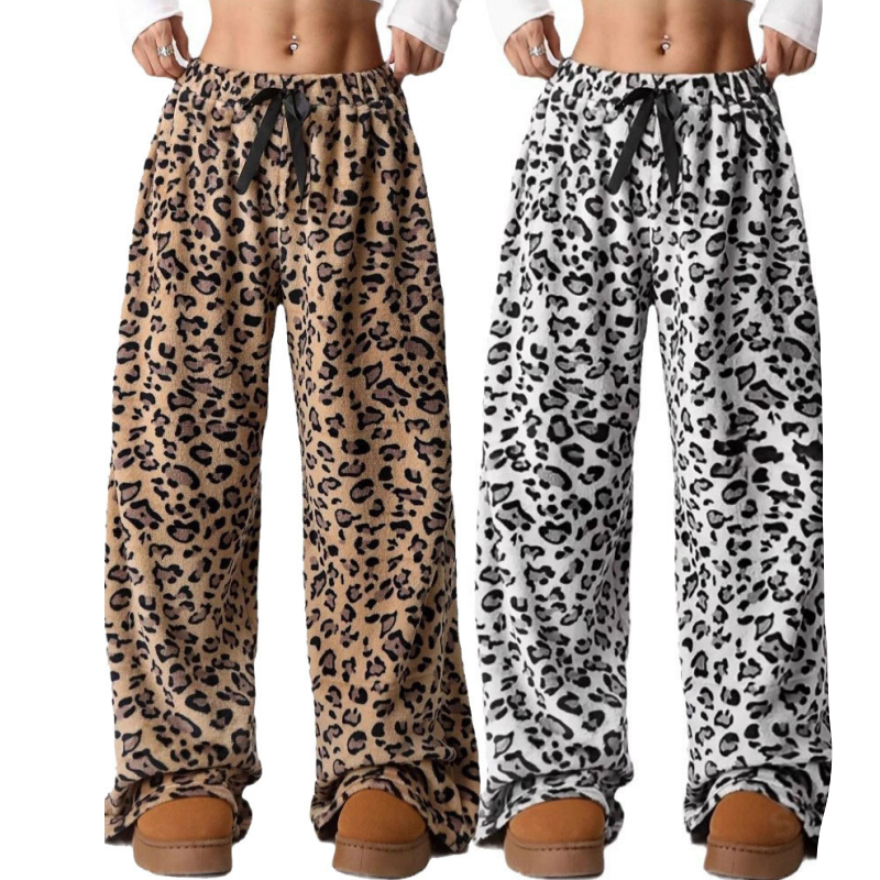 Leopard Print Wide Leg Pant