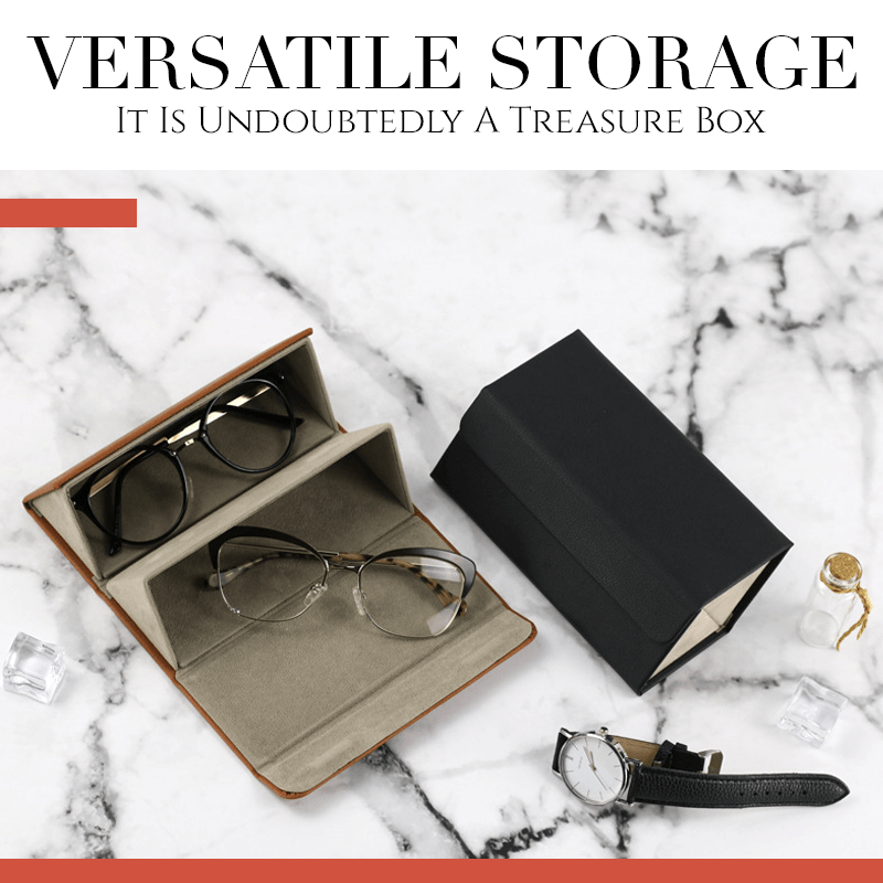 Leather Multiple Foldable Eyeglasses Storage Box
