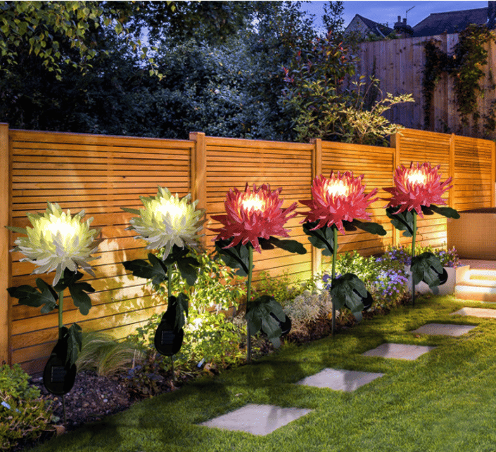 🎁 - SPRING ARTIFICIAL Chrysanthemum SOLAR GARDEN STAKE LED