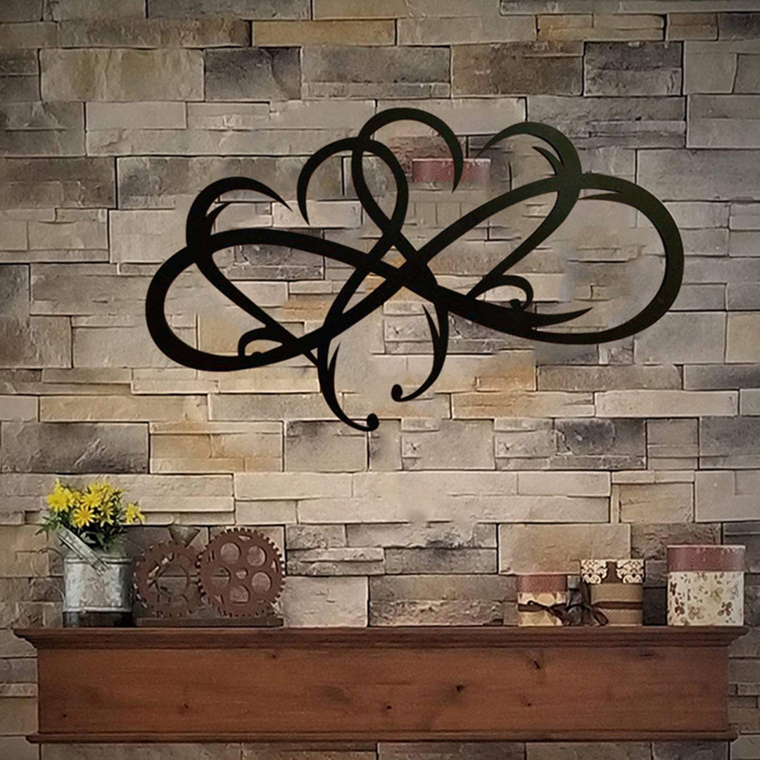 Double Infinity Heart Metal Home Decor