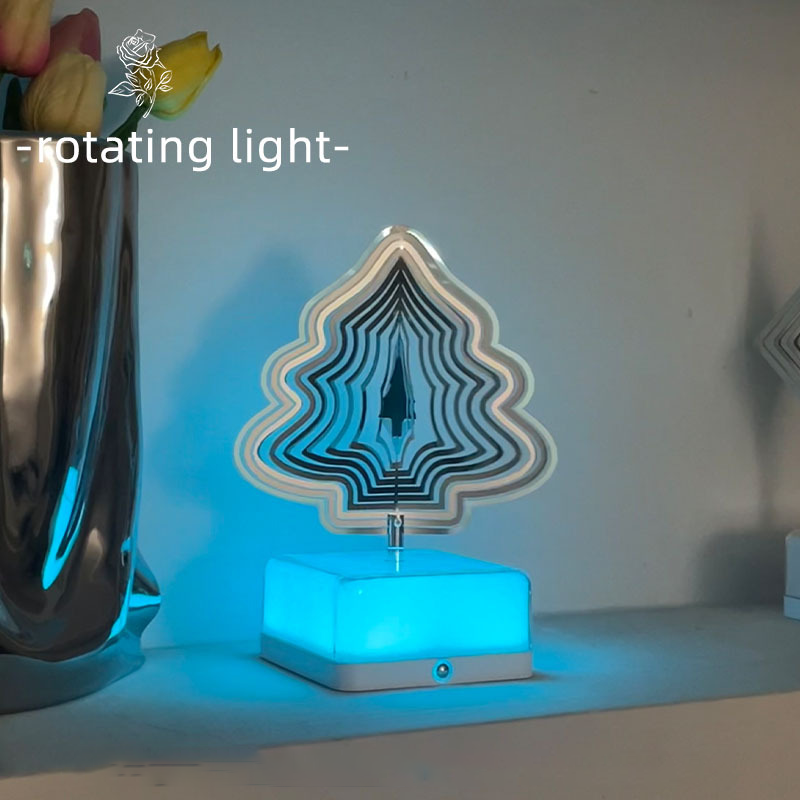 🎄LED 3D Rotating Ambient Night Light 16 Colors💟
