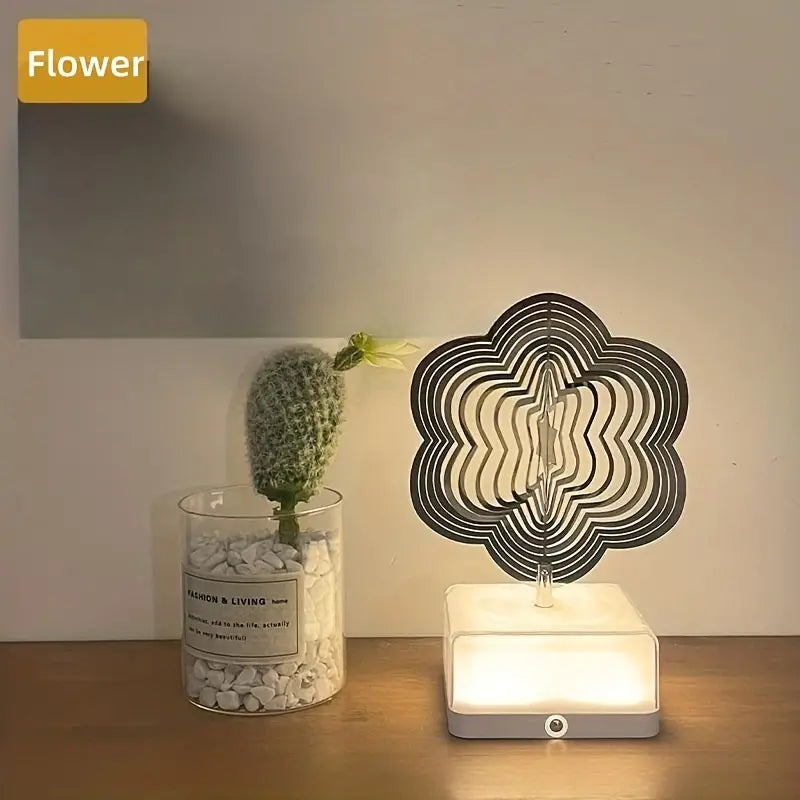 🎄LED 3D Rotating Ambient Night Light 16 Colors💟