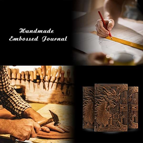 Dragon Retro Relief Leather Notebook