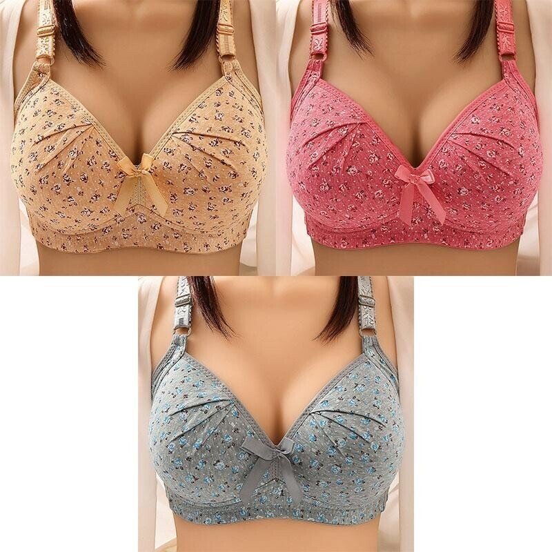 Plus Size Bra Women Underwear Wire Free Comfort Soft Thin Breathable.