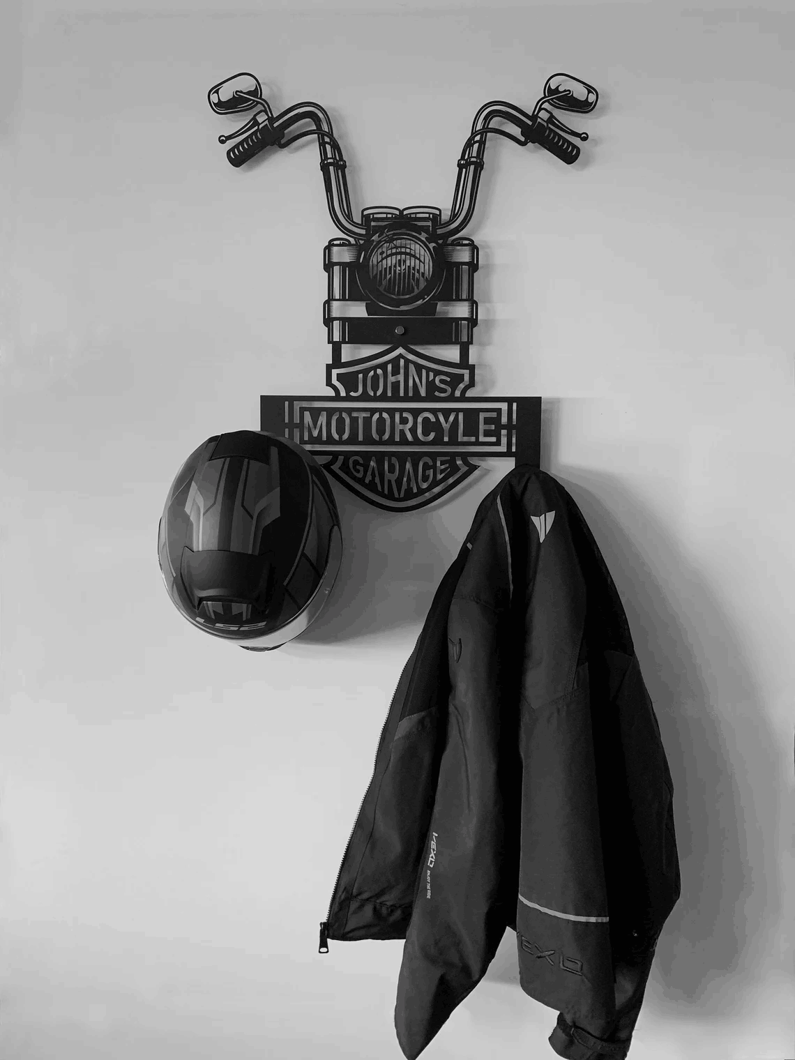 Motorcycle crash helmet holder, a great gift for cyclists