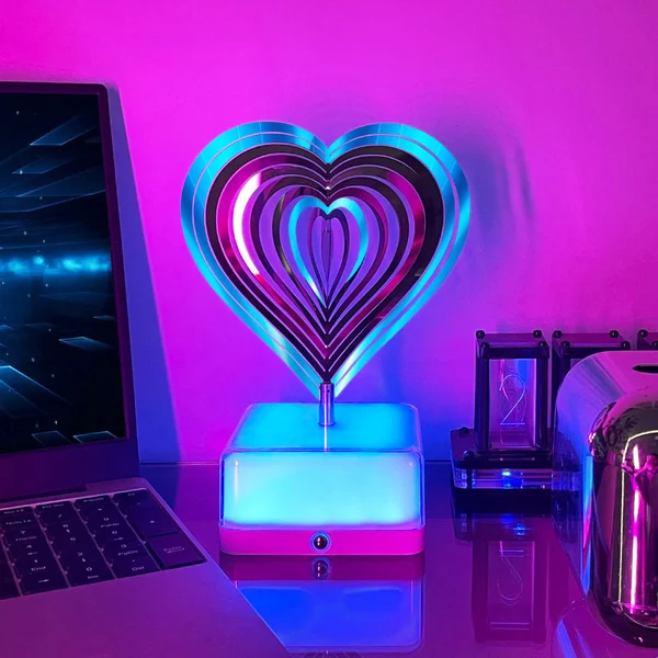 🎄LED 3D Rotating Ambient Night Light 16 Colors💟