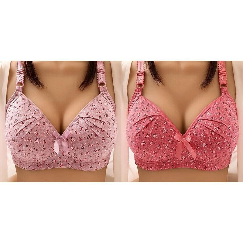 Plus Size Bra Women Underwear Wire Free Comfort Soft Thin Breathable.