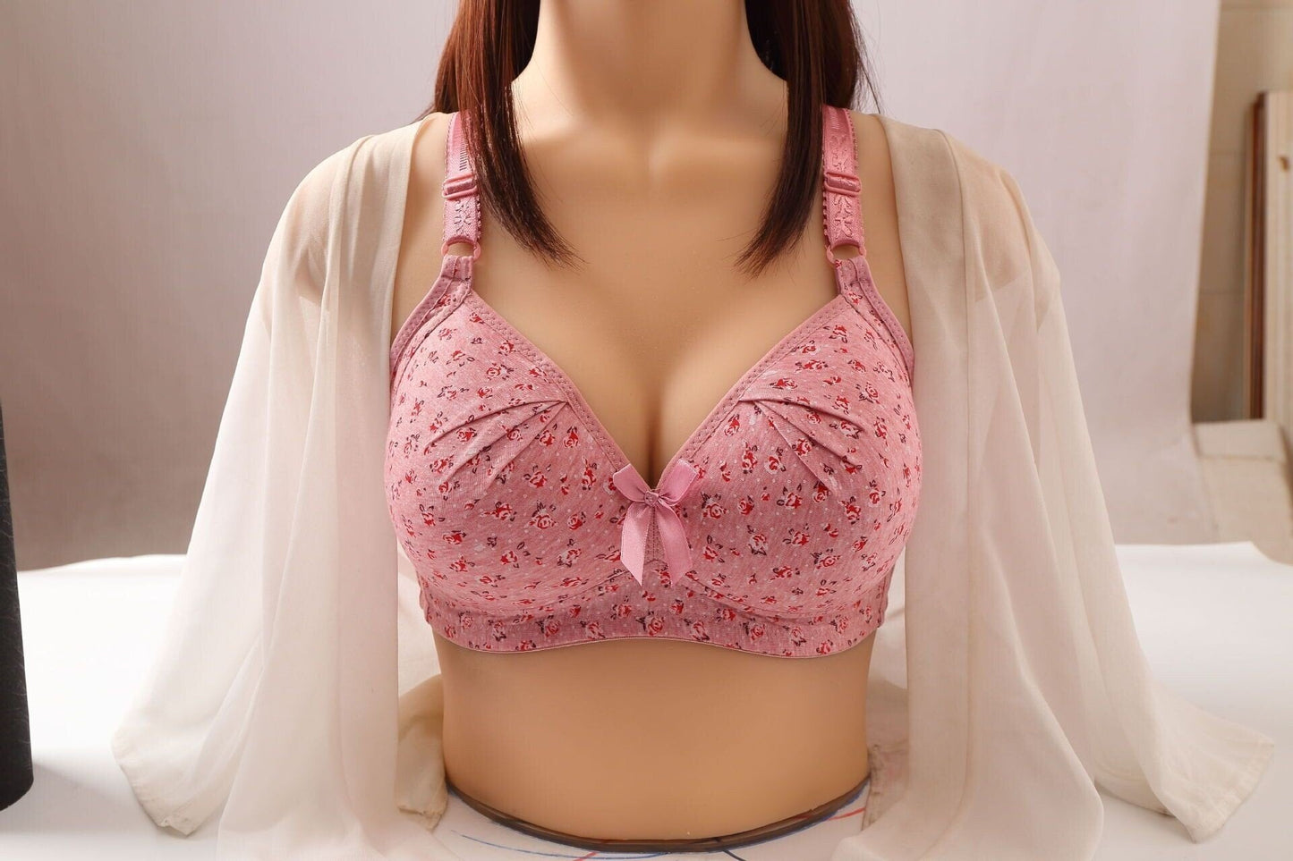 Plus Size Bra Women Underwear Wire Free Comfort Soft Thin Breathable.