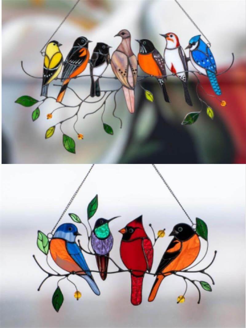 Mother's Day DealsThe Best Gift-Birds Stained Window Panel Hangings