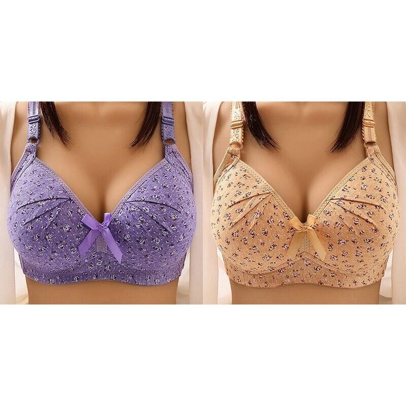 Plus Size Bra Women Underwear Wire Free Comfort Soft Thin Breathable.