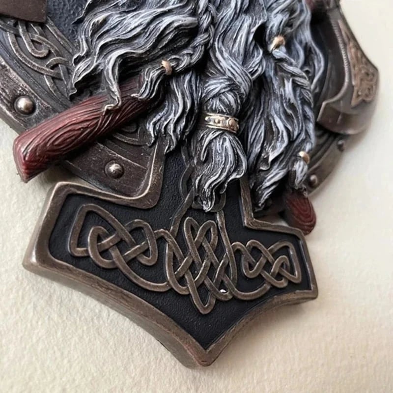 đRetro Viking Berserker Double Axe Wall Decorative Plaque Resin Ornaments Wall Decor Plaqueđ„ đ„