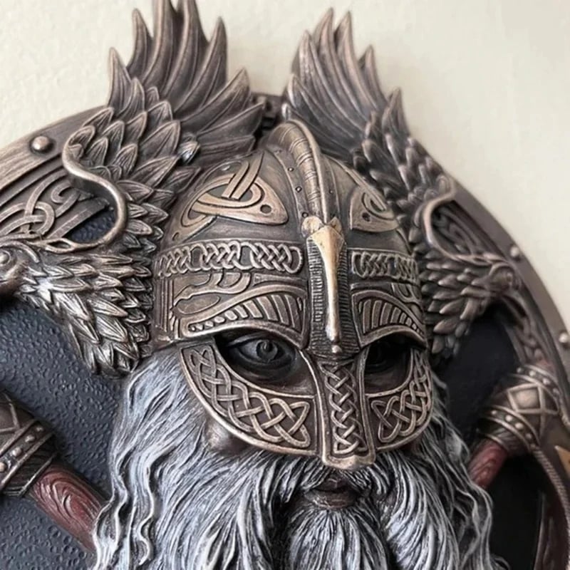 đRetro Viking Berserker Double Axe Wall Decorative Plaque Resin Ornaments Wall Decor Plaqueđ„ đ„