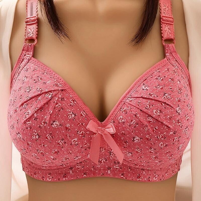 Plus Size Bra Women Underwear Wire Free Comfort Soft Thin Breathable.