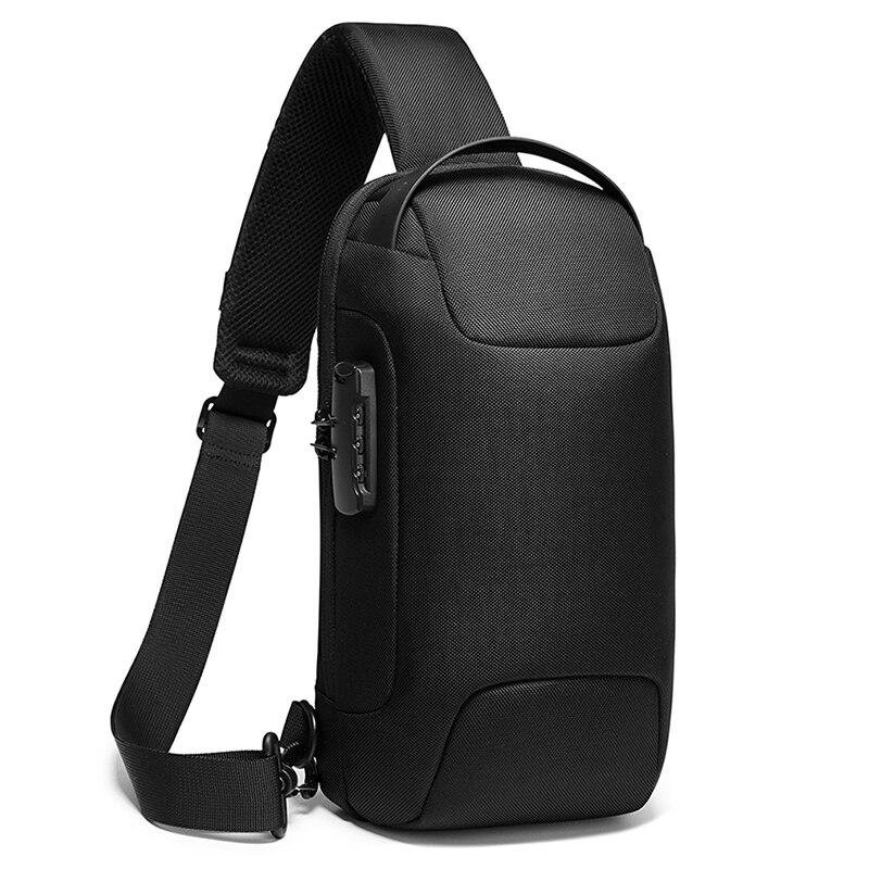 New Carbon Fiber USB charging sport sling Anti-theft shoulder bag(Buy 2 Free Shipping)
