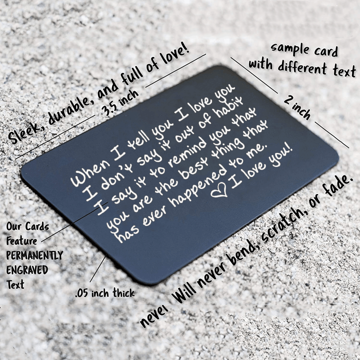 🔥🔥 - Mini Laser Engraved Wallet Card, Commemorative Card