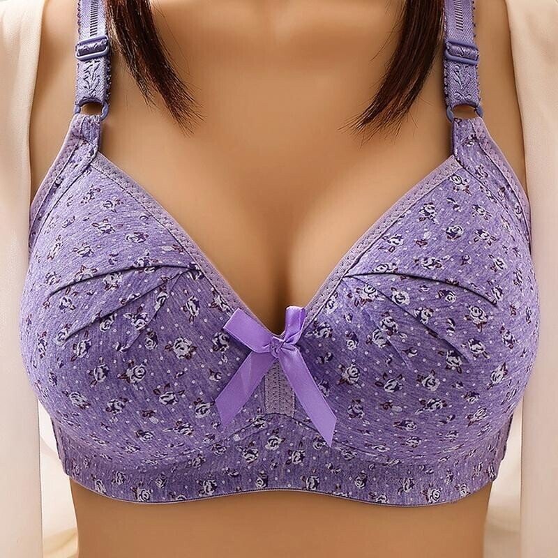 Plus Size Bra Women Underwear Wire Free Comfort Soft Thin Breathable.