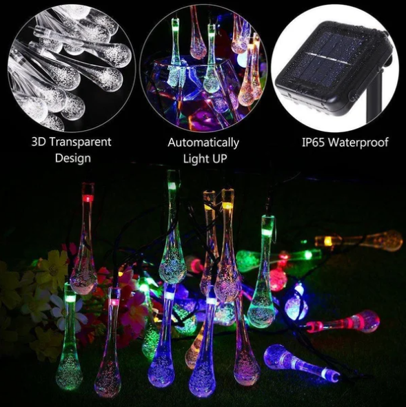 💡Water Drop Solar Lights