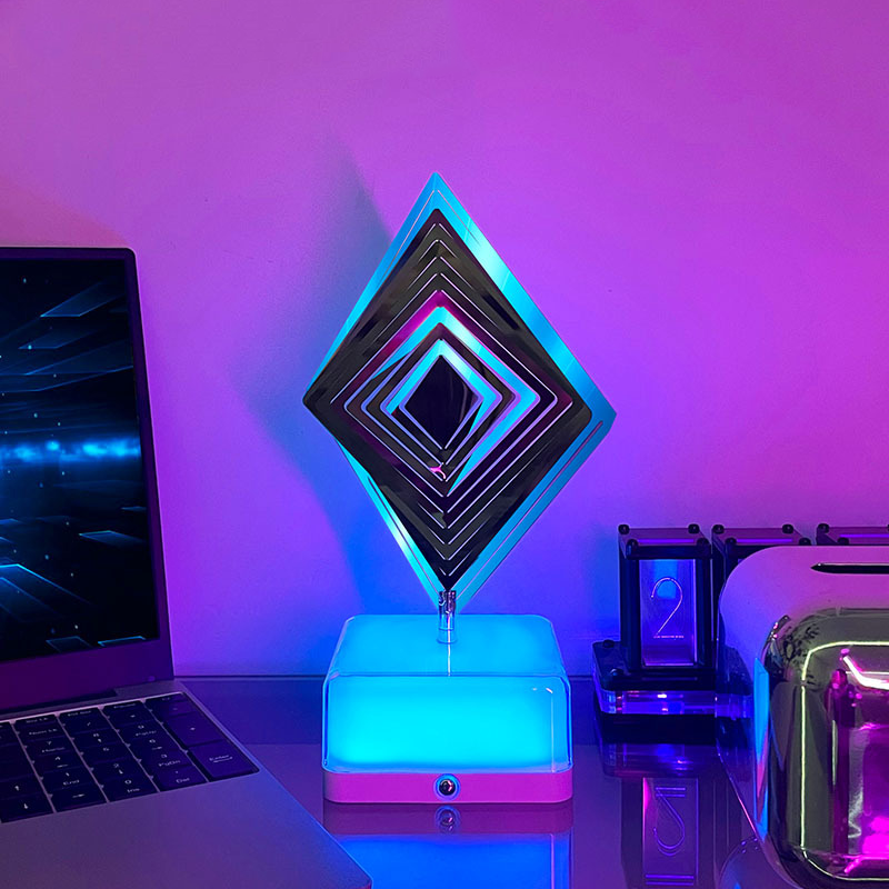 🎄LED 3D Rotating Ambient Night Light 16 Colors💟