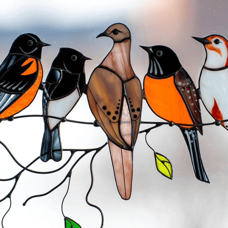 Mother's Day DealsThe Best Gift-Birds Stained Window Panel Hangings