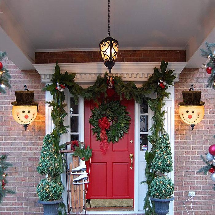 Snowman Porch Light Cover
