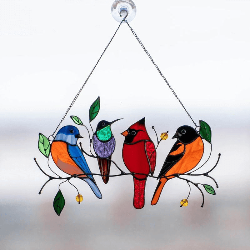 Mother's Day DealsThe Best Gift-Birds Stained Window Panel Hangings