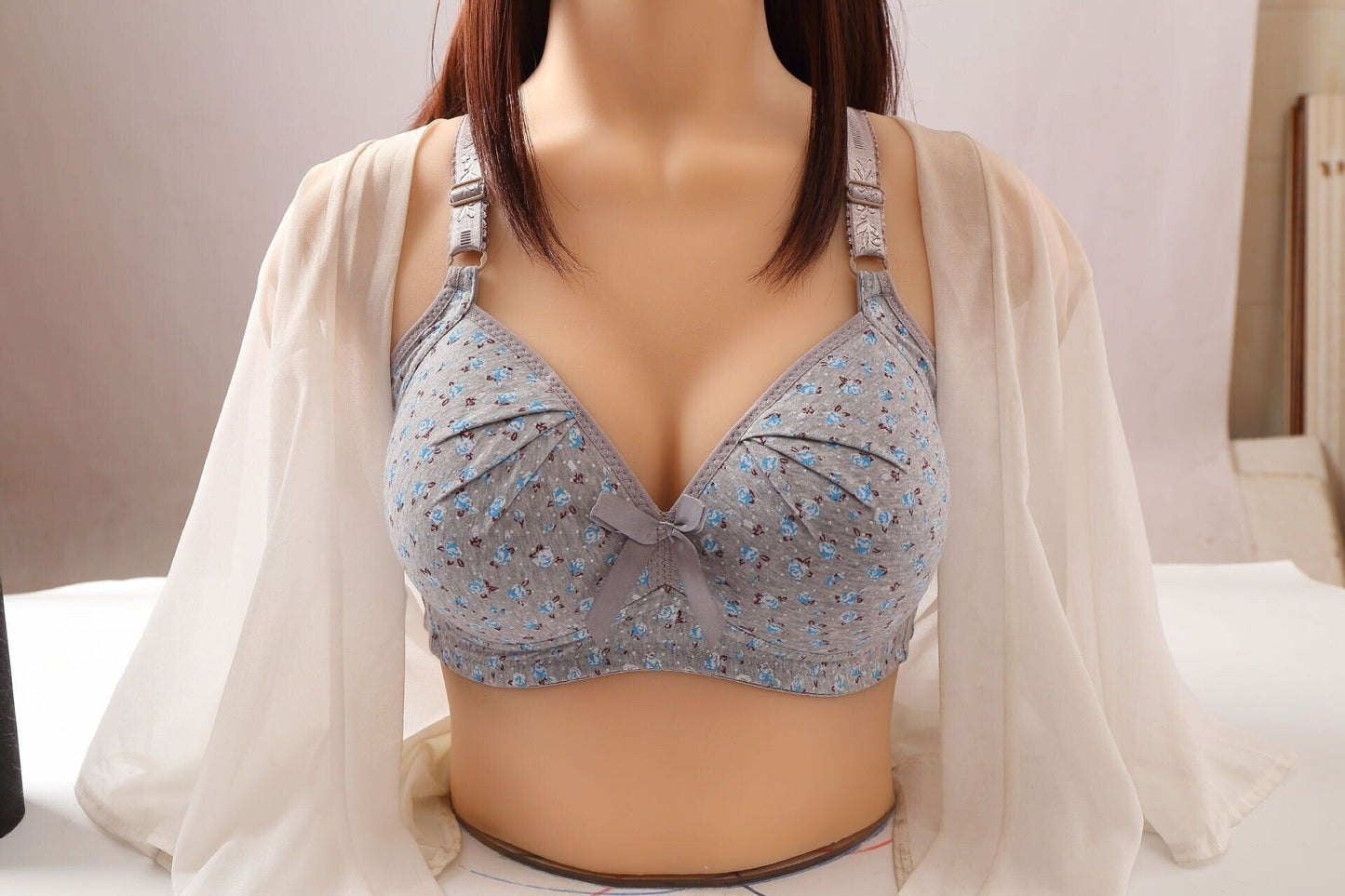Plus Size Bra Women Underwear Wire Free Comfort Soft Thin Breathable.