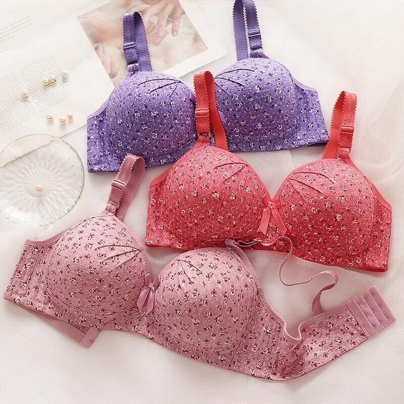 Plus Size Bra Women Underwear Wire Free Comfort Soft Thin Breathable.
