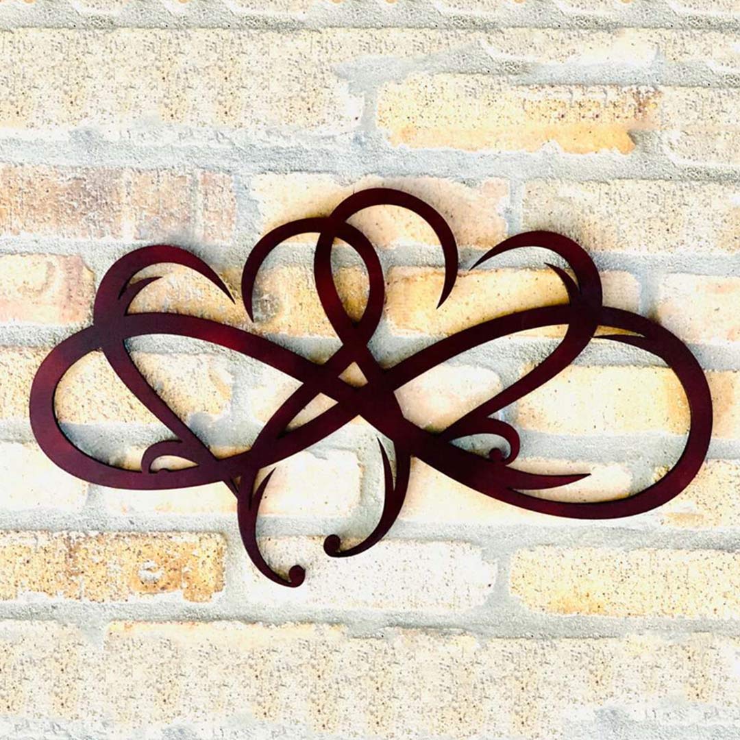 Double Infinity Heart Metal Home Decor