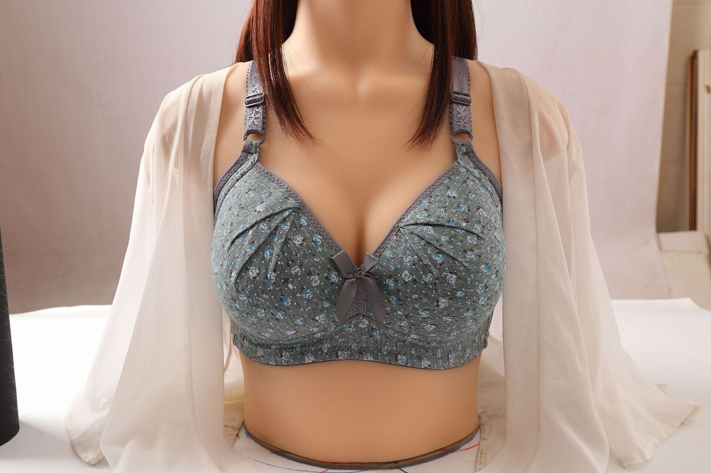 Plus Size Bra Women Underwear Wire Free Comfort Soft Thin Breathable.