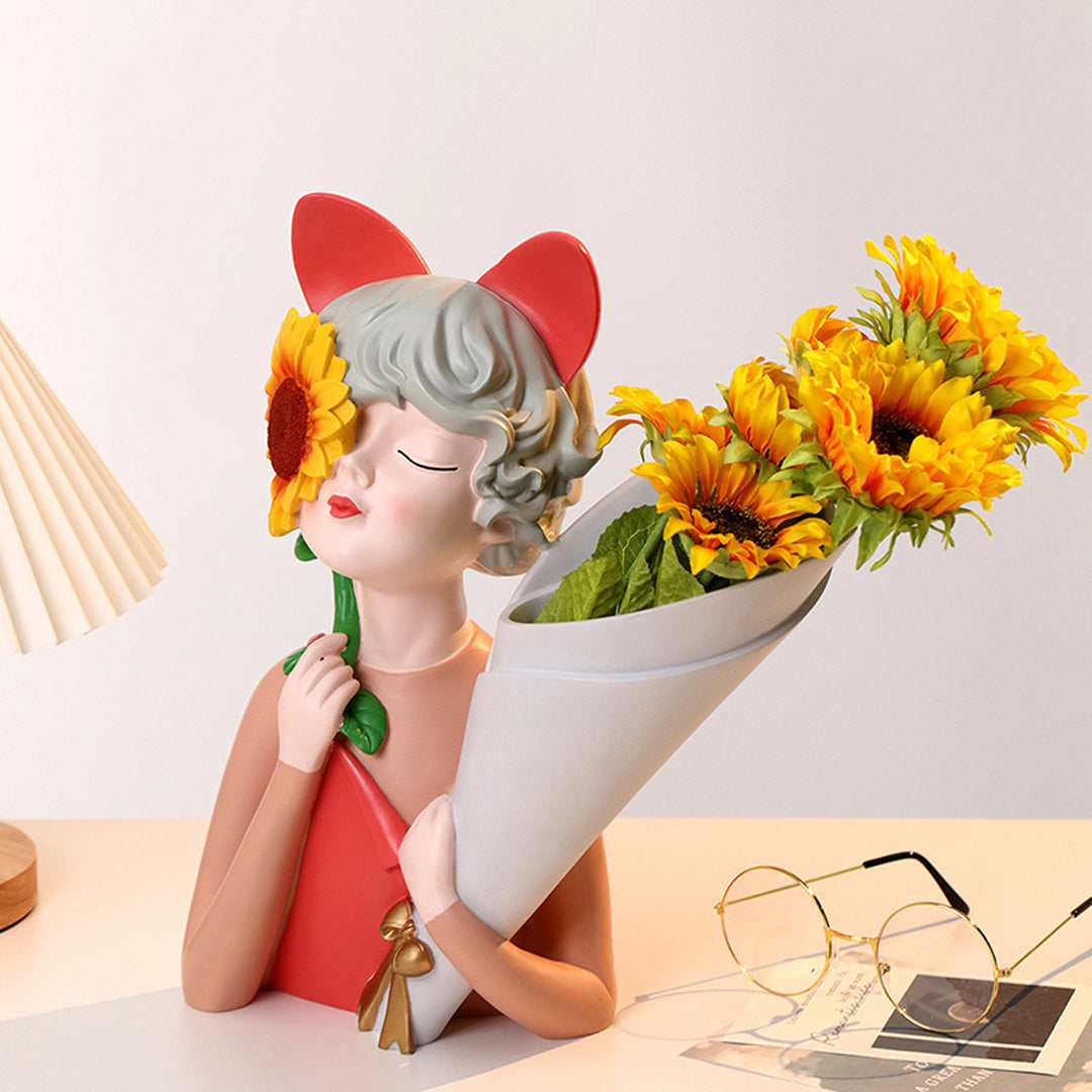 Sunflower Girl Vase