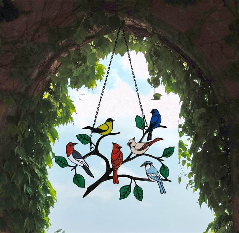 Mother's Day DealsThe Best Gift-Birds Stained Window Panel Hangings