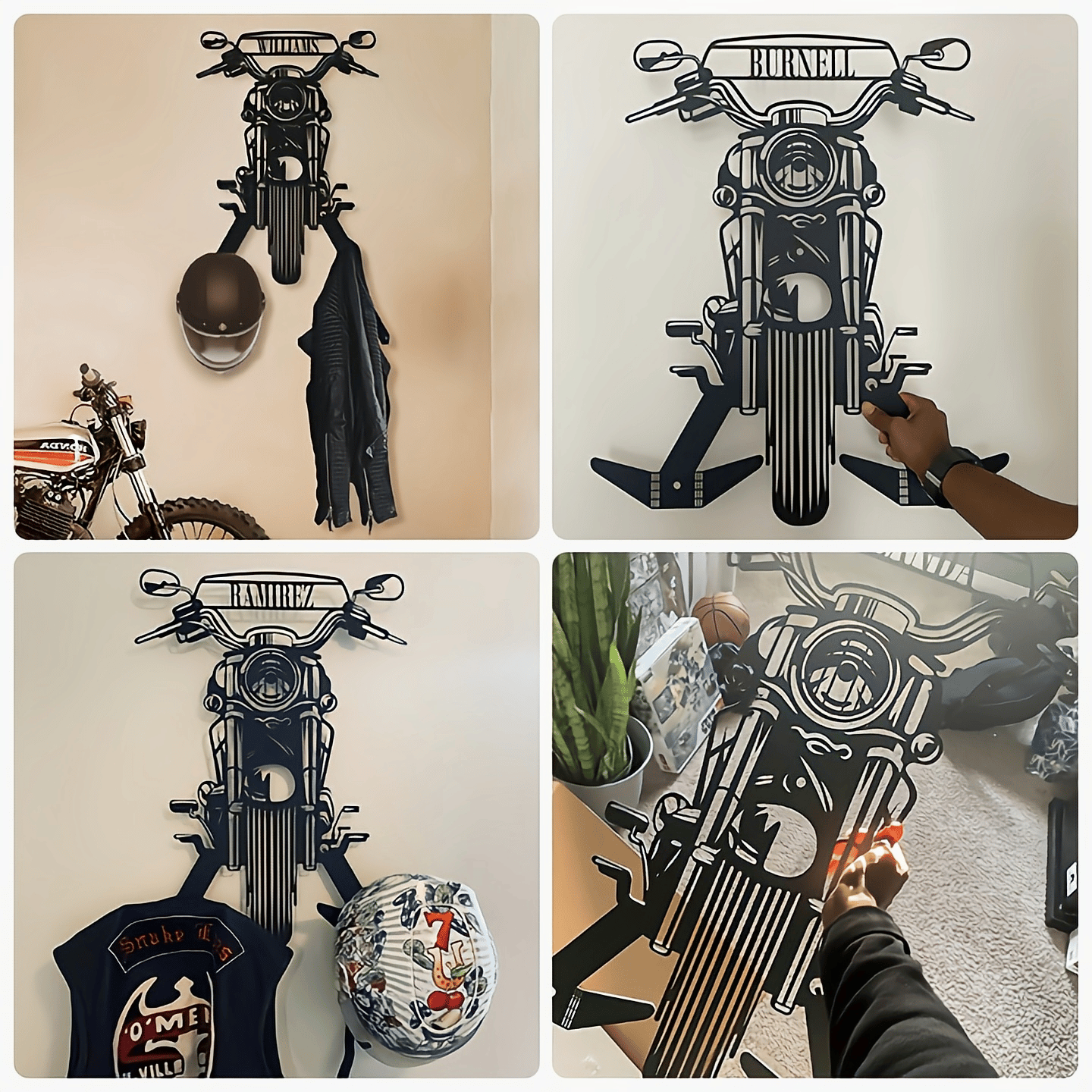 Motorcycle crash helmet holder, a great gift for cyclists