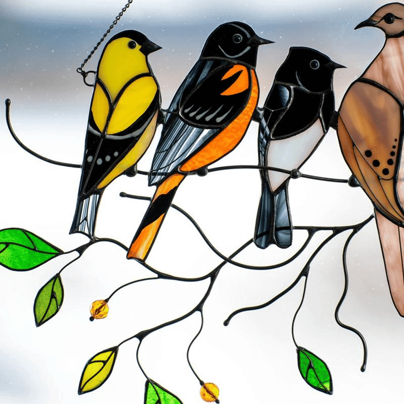Mother's Day DealsThe Best Gift-Birds Stained Window Panel Hangings