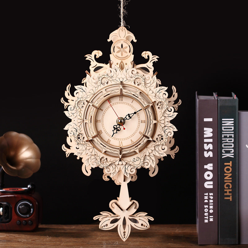 DIY Wooden Clock Model toys building