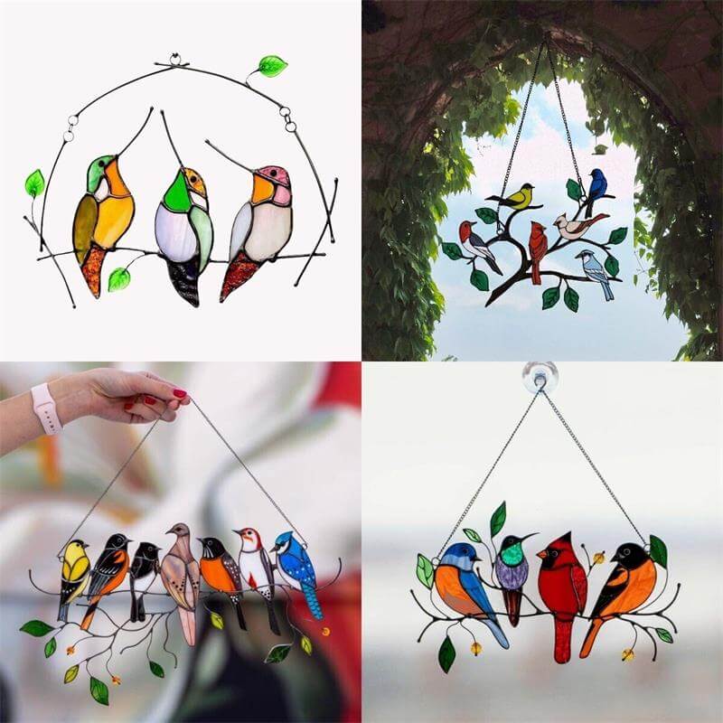 Mother's Day DealsThe Best Gift-Birds Stained Window Panel Hangings