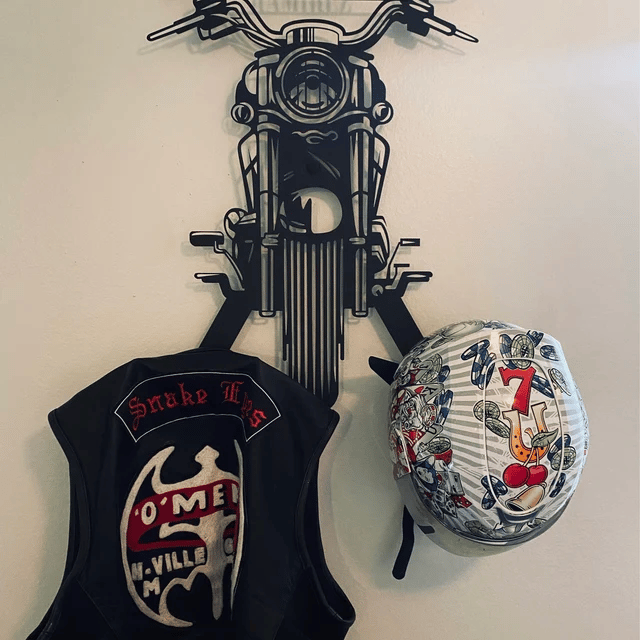 Motorcycle crash helmet holder, a great gift for cyclists