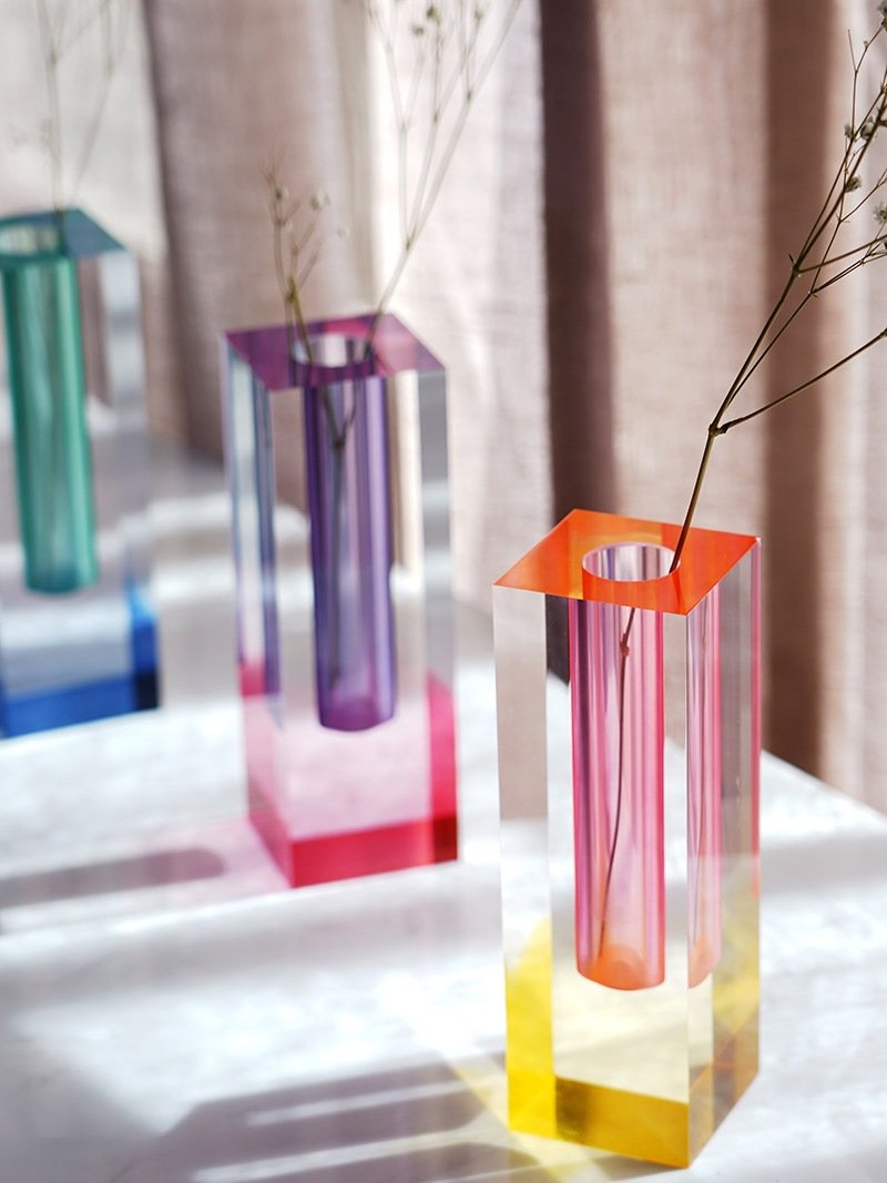 Neon Acrylic Pipe Vase Set (4pcs)