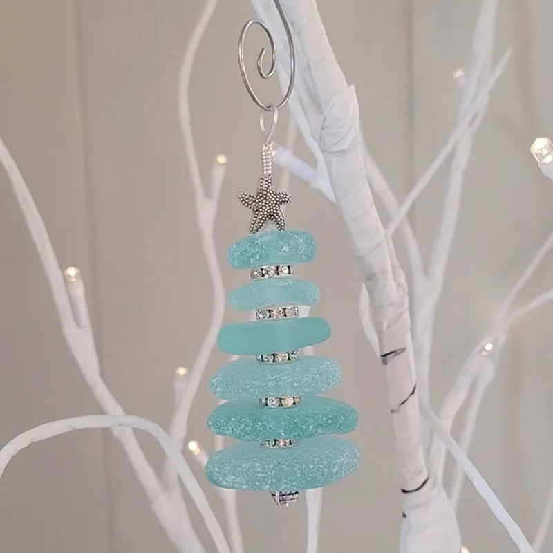🔥Sea Glass Christmas Tree Ornament 🎄