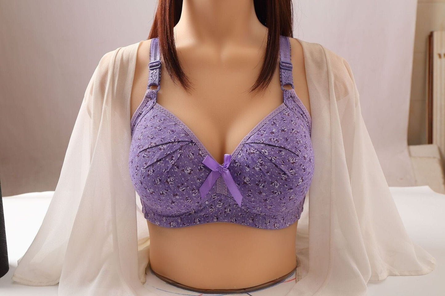 Plus Size Bra Women Underwear Wire Free Comfort Soft Thin Breathable.