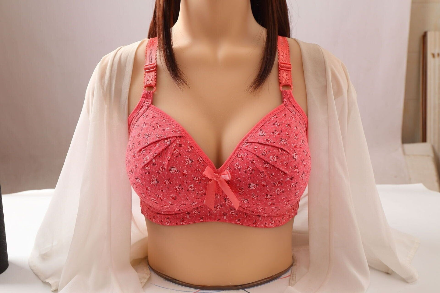 Plus Size Bra Women Underwear Wire Free Comfort Soft Thin Breathable.