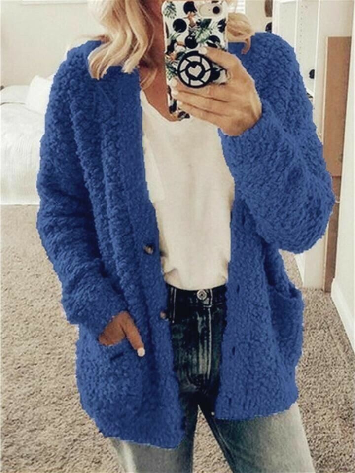 Women Loose Comfort Pocketed Cardigan Coat